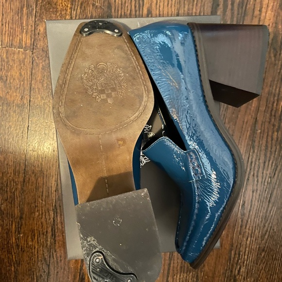 Vince Camuto Segellis blue patent block heeled loafer - Picture 3 of 4